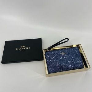 Coach NWT wristlet The Glitter Collection black